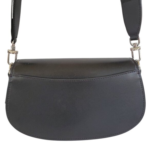 MICHAEL KORS Mila Medium Leather East West Sling Messenger Bag Purse Black - Picture 2 of 14